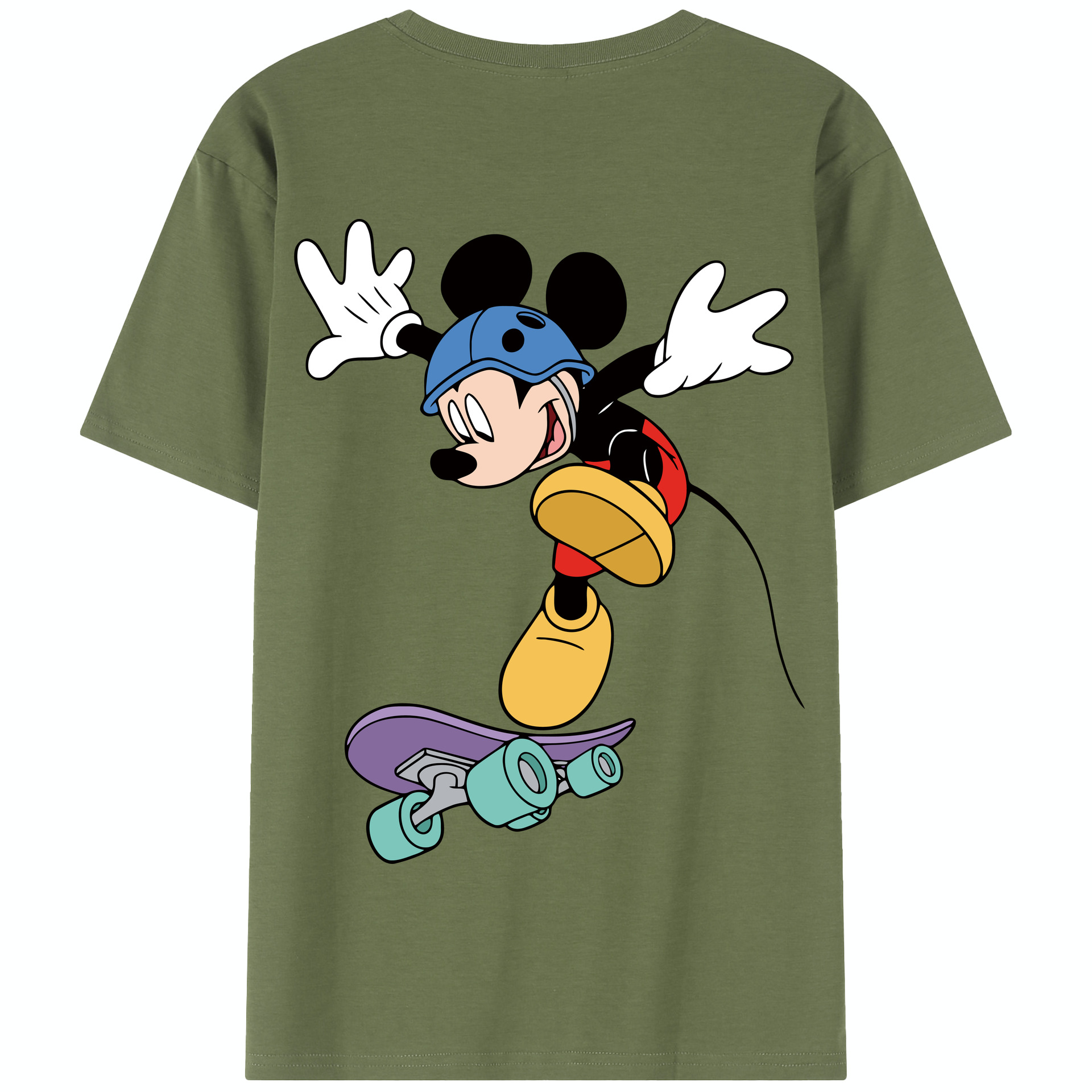 （画像用） ミッキーマウス Mickey Mouse 綿100％半袖Tシャツ（背面プリント）